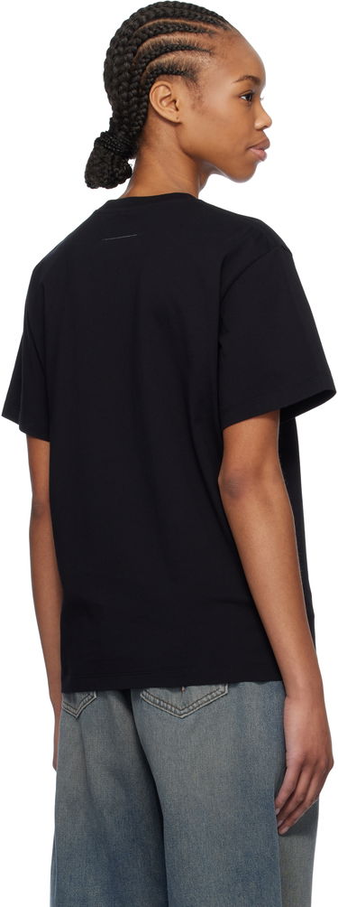 T-shirt Maison Margiela MM6 Maison Margiela Newspaper Print T-Shirt Svart | S52GC0337 S24312, 2
