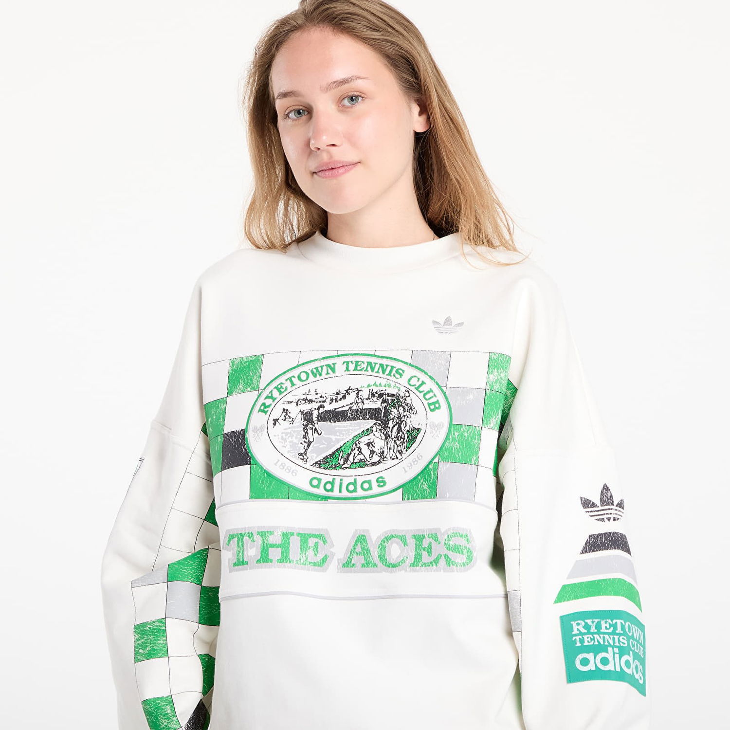 Sweatshirt adidas Originals Archive Court Sweatshirt Vit | JW0149, 1