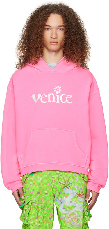 Sweatshirt ERL Venice Print Hoodie Rosa | ERL07T031, 0