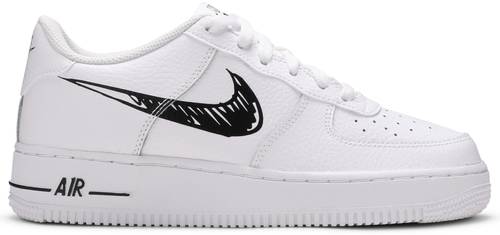 Sneakers och skor Nike Air Force 1 Sketch Black Swoosh GS Vit | DM3177-100, 0