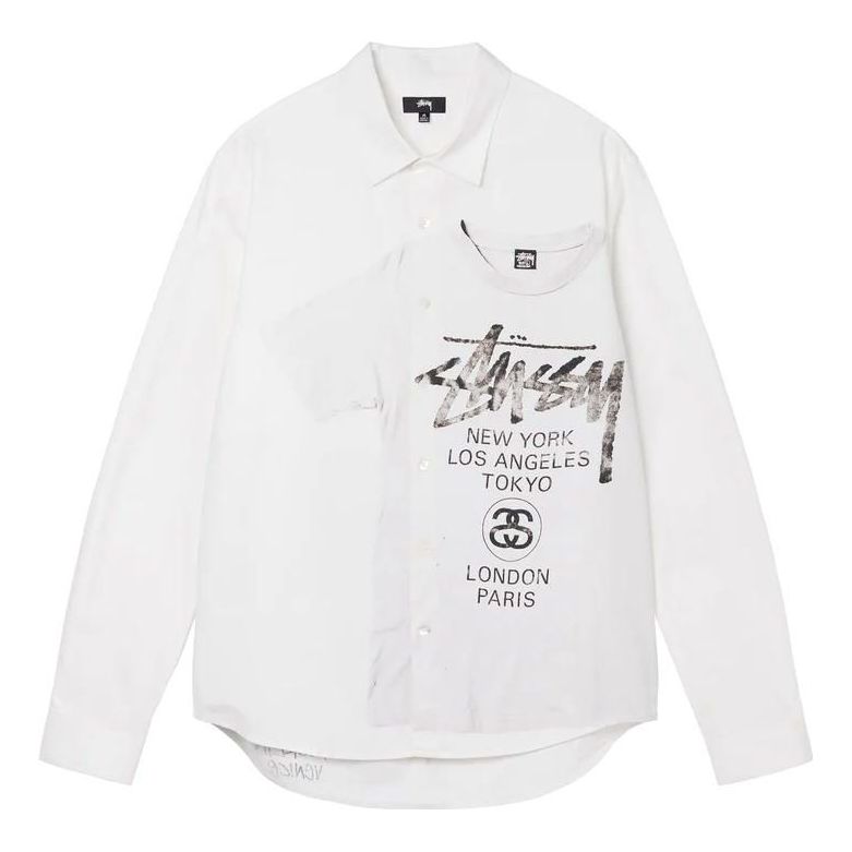 Skjorta Stüssy World Tour Logo Shirt Vit | 1110249