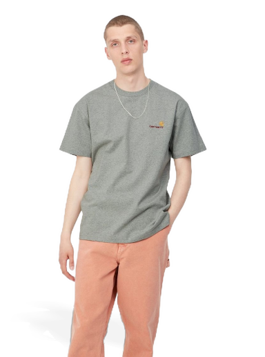 T-shirt Carhartt WIP S/S American Script T-Shirt "Grey Heather" Grå | I029956_V6_XX