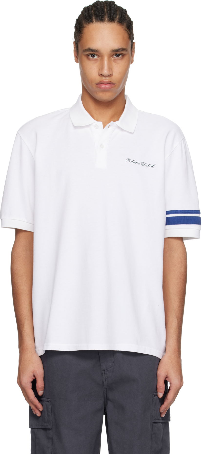 Polotröja Palmes Palmes 'Global' Pique Polo Vit | P10-0045-001