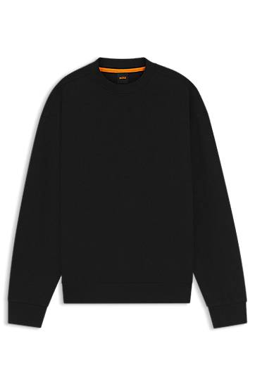 Sweatshirt BOSS Oversized Cotton Blend Sweatshirt Svart | 50543467