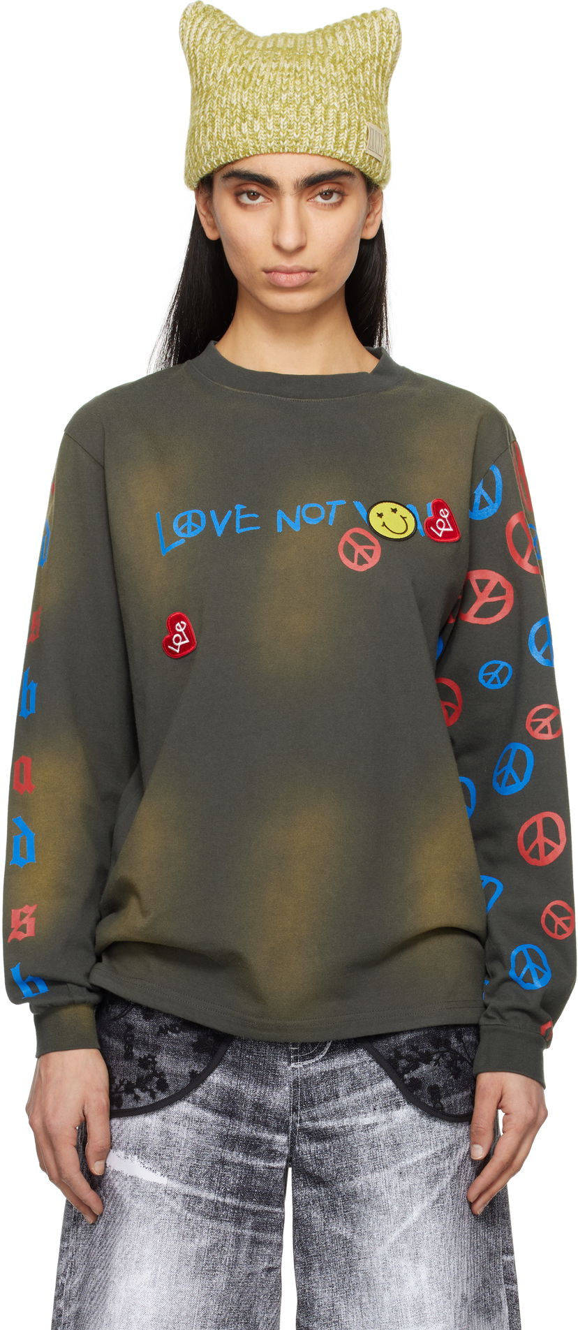 T-shirt Andersson Bell Andersson Bell 'Love Not War' Long Sleeve T-shirt Grön | atb1254u