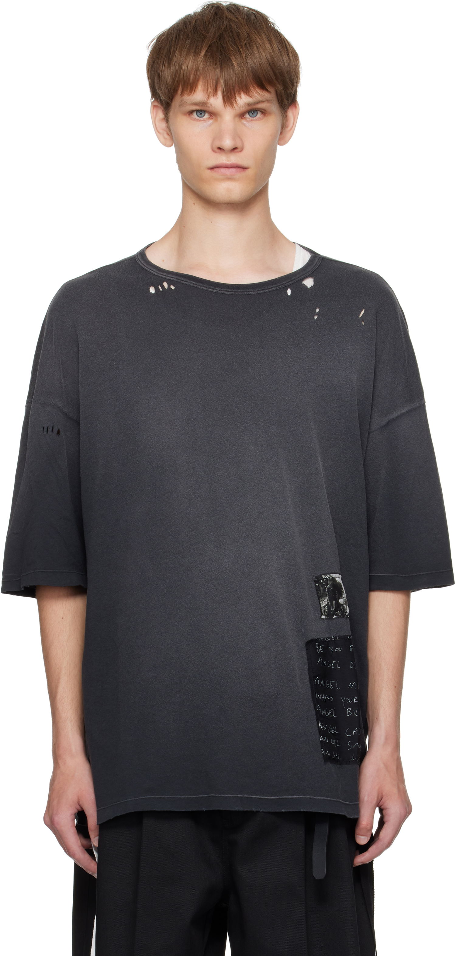 T-shirt Ann Demeulemeester Ann Demeulemeester Dieter High-Comfort T-Shirt Svart | B0013222-FA637-098, 0