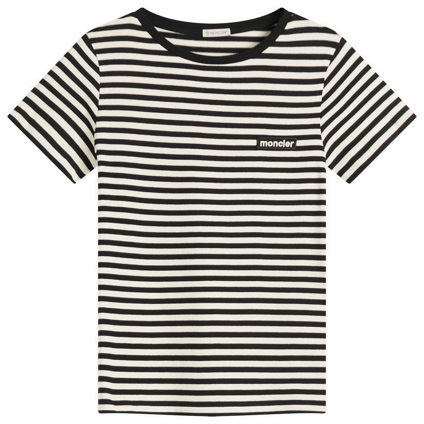 T-shirt Moncler Moncler Striped Short Sleeve T-Shirt Svart | 8C000-49-89AZC-F09
