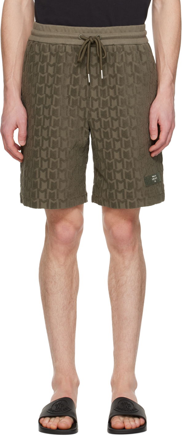Shorts Moncler Khaki Monogram Shorts Grön | J10918H0001489AI5