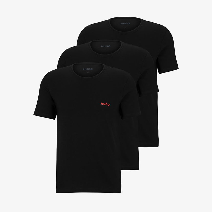 T-shirt BOSS 3-Pack Crew Neck Cotton T-Shirts Svart | 50493972-001
