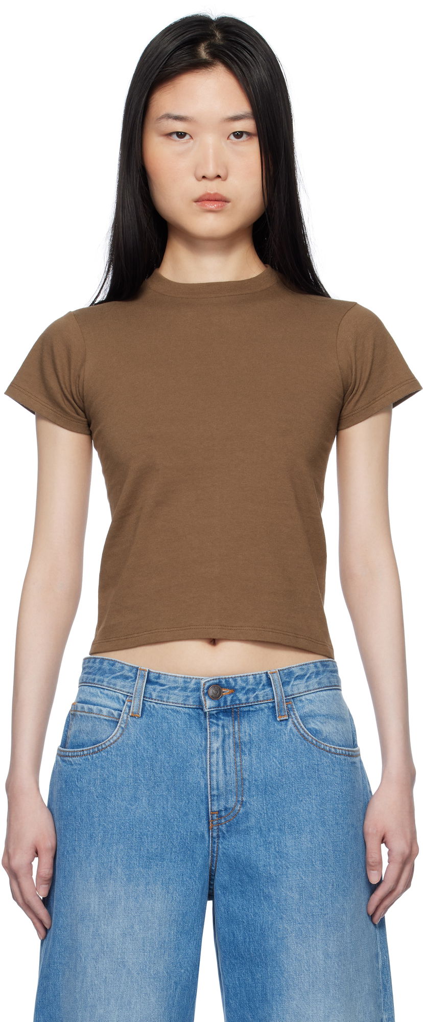 Crop top The Row The Row Tommy T-Shirt Brun | 7727-K603