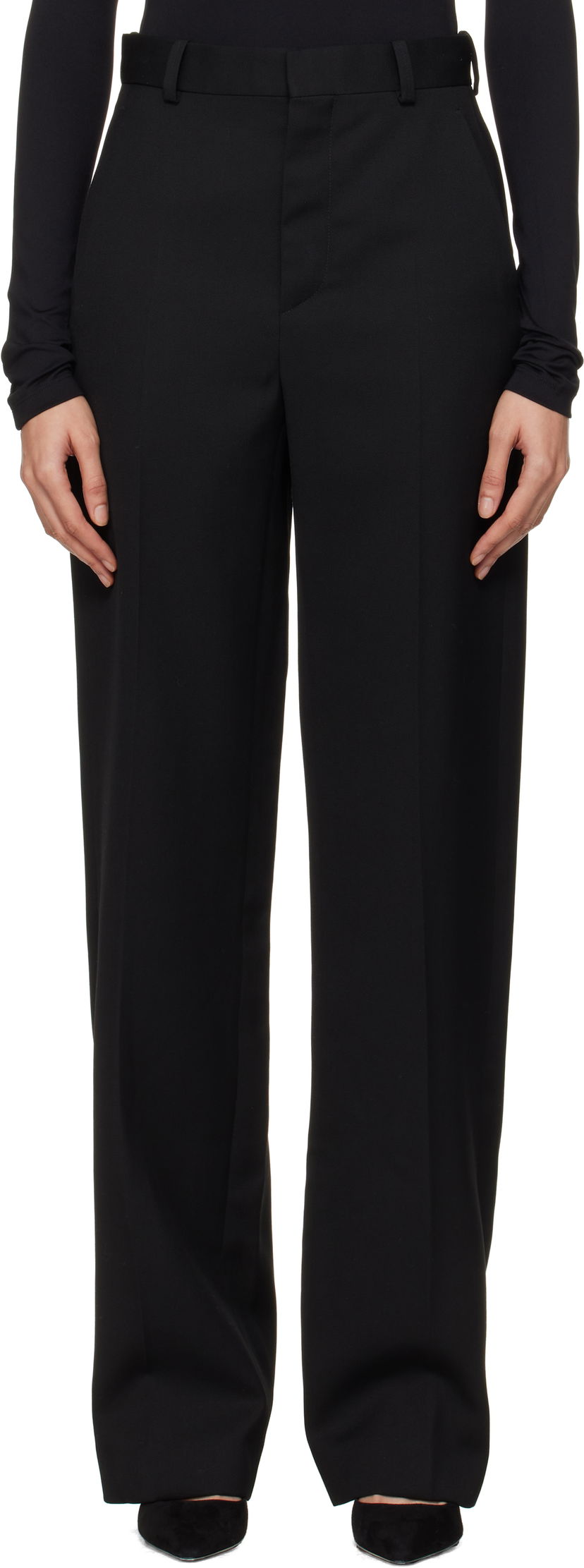 Byxor WARDROBE.NYC Straight Leg Trousers Svart | W2214F24WO