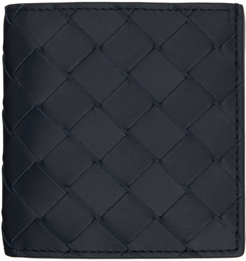 Plånbok Bottega Veneta Intrecciato Slim Bi-Fold Wallet Mörkblå | 749400 VCPQ6 4171