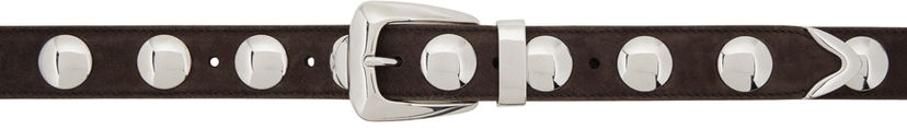 Bälten Khaite 'The Benny' Suede Belt with Silver-Tone Hardware Brun | 10014-726