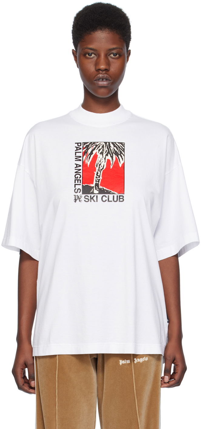 T-shirt Palm Angels 'Ski Club' T-Shirt Vit | PWAA017R24JER0020110