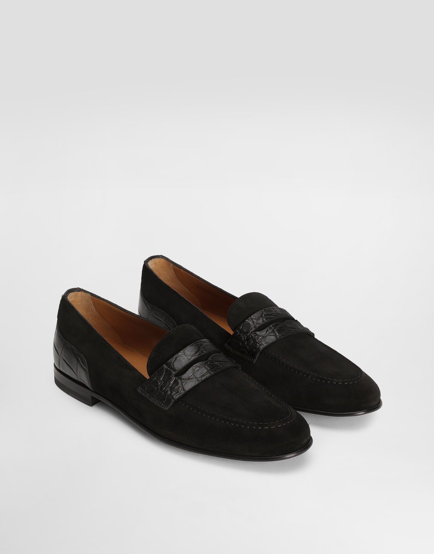Tillbehör Dolce & Gabbana Dolce & Gabbana Split Calfskin and Alligator Loafers Svart | A50717A2E228B956, 1