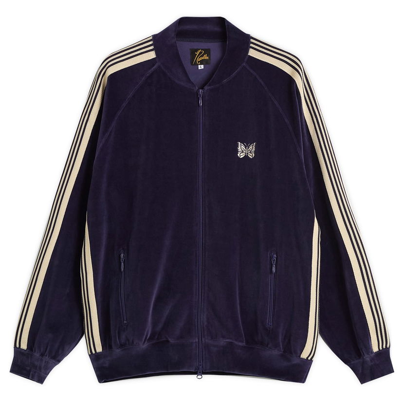 Bomberjacka Needles Needles Velour Rib Collar Track Jacket, Size Small Purpur | RW323-A