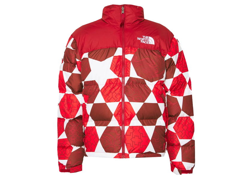 Pufferjacka The North Face 1996 Retro Nuptse IC Geo Print Fiery Red Röd | NF0A5IX43H2