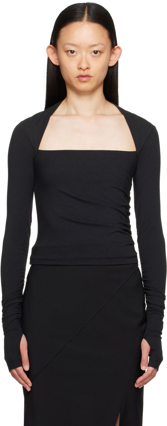 T-shirt Helmut Lang Helmut Lang Shrug Long Sleeve T-Shirt Svart | N06HW518