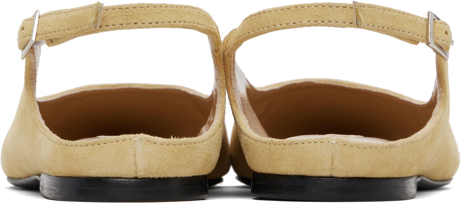 Skovård BY FAR BY FAR Koyna Kid Suede Leather Ballerina Flats Gul | MWFFC026KL007BG039PL, 1