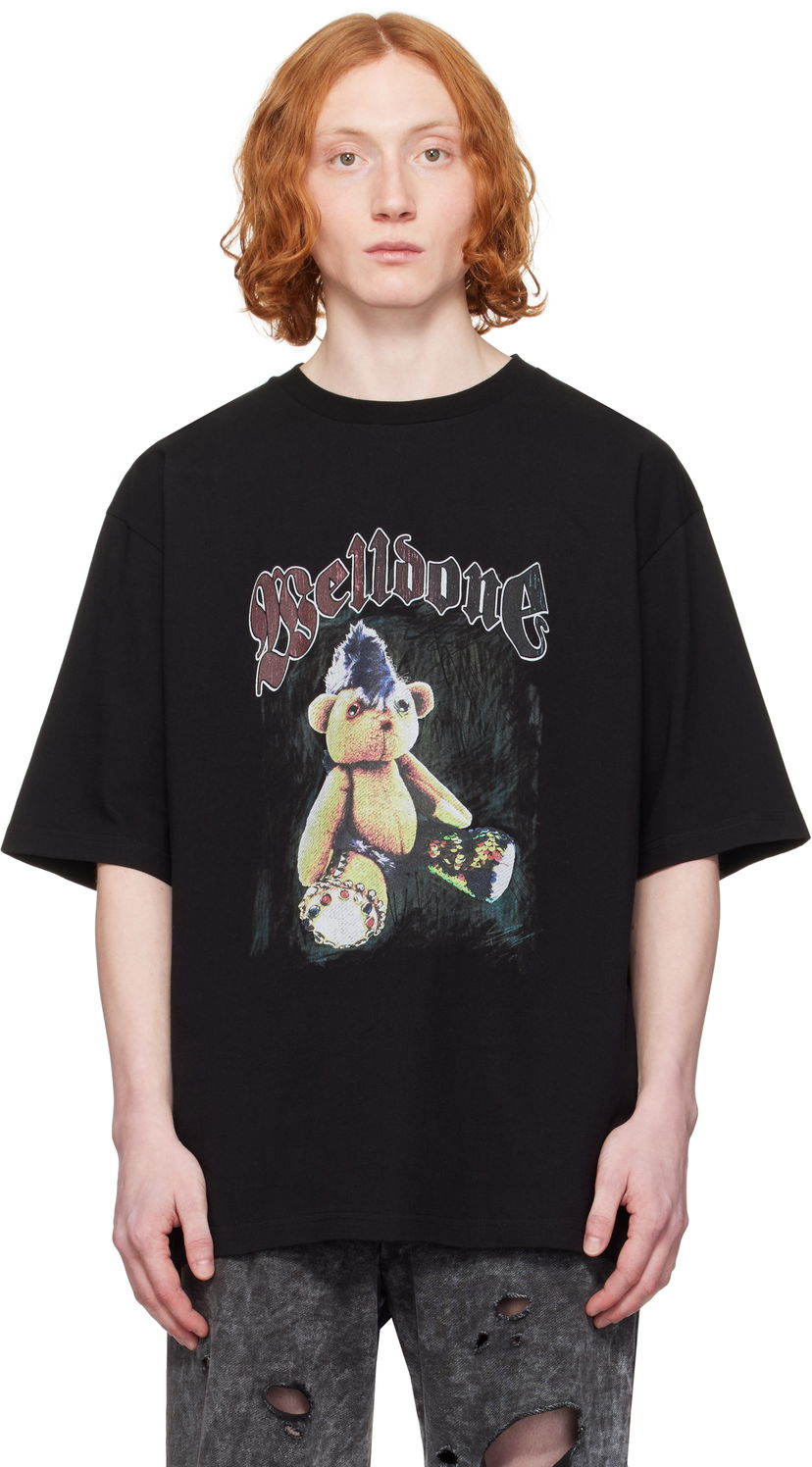 T-shirt We11done We11done Punk Teddy Graphic T-Shirt Svart | WD-TT0-25-747-U-BK