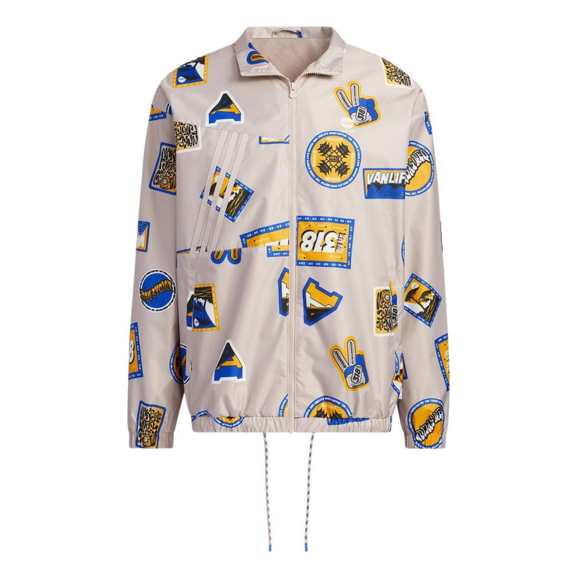 Vindjacka adidas Originals Printed Windbreaker Jacket Beige | IA6837