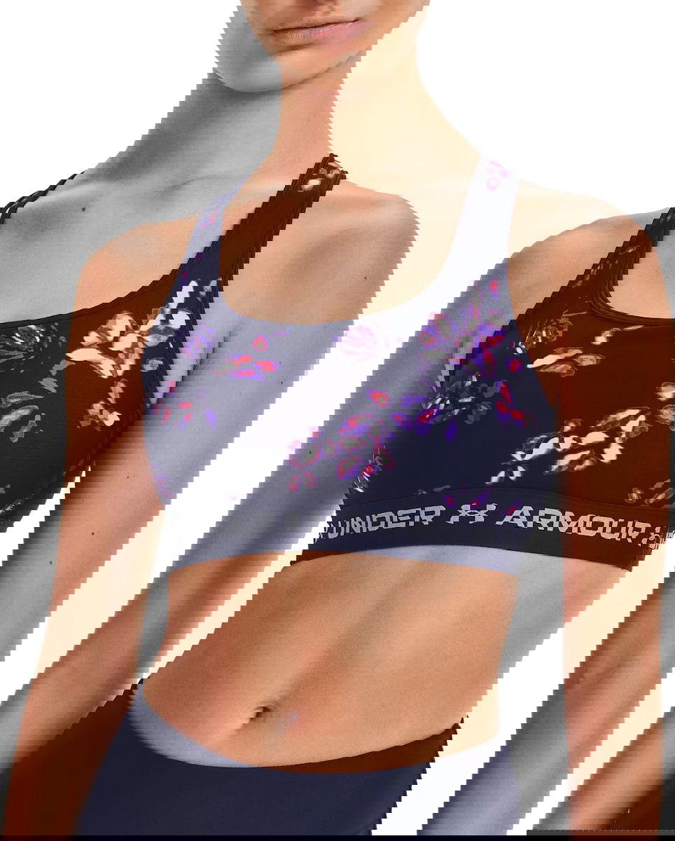 Behå Under Armour Crossback Mid Print Sports Bra Mörkblå | 1361042-410, 0