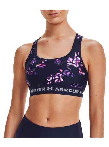 Behå Under Armour Crossback Mid Print Sports Bra Mörkblå | 1361042-410