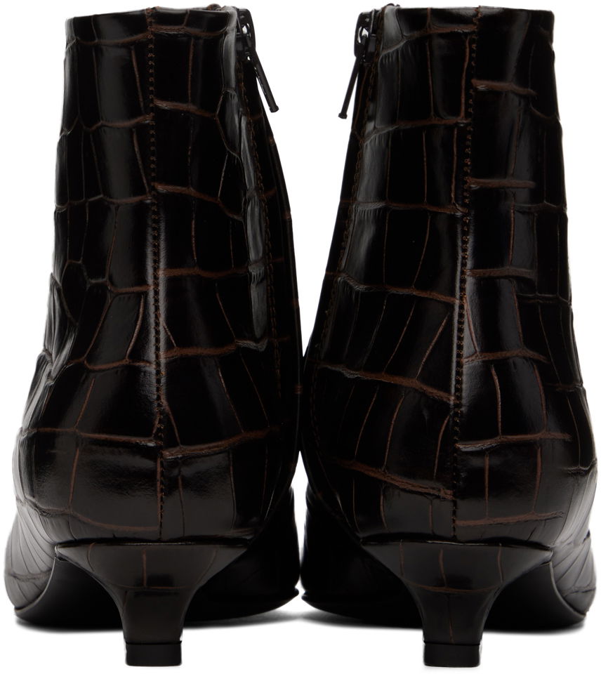 Sneakers och skor TOTEME TOTEME 'The Slim' Kitten Heel Ankle Boots Brun | 241-WAS940-LE0023, 1
