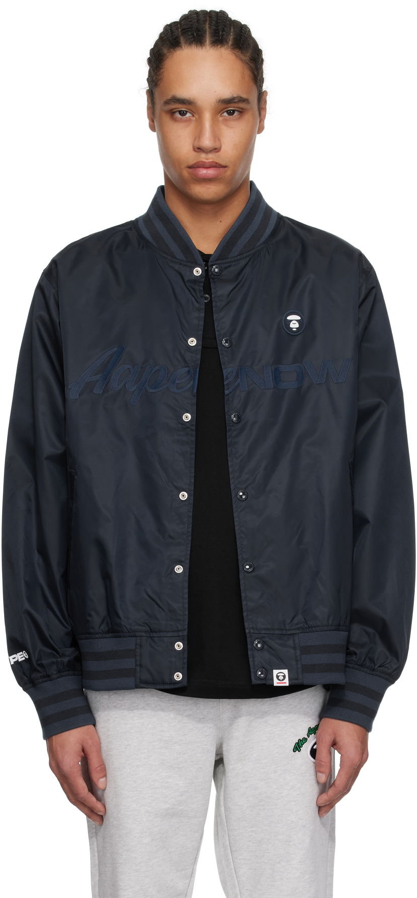 Bomberjacka AAPE by A Bathing Ape AAPE by A Bathing Ape 'AAPE Now' Varsity Bomber Jacket Mörkblå | AAPLJM7702XXNNYD