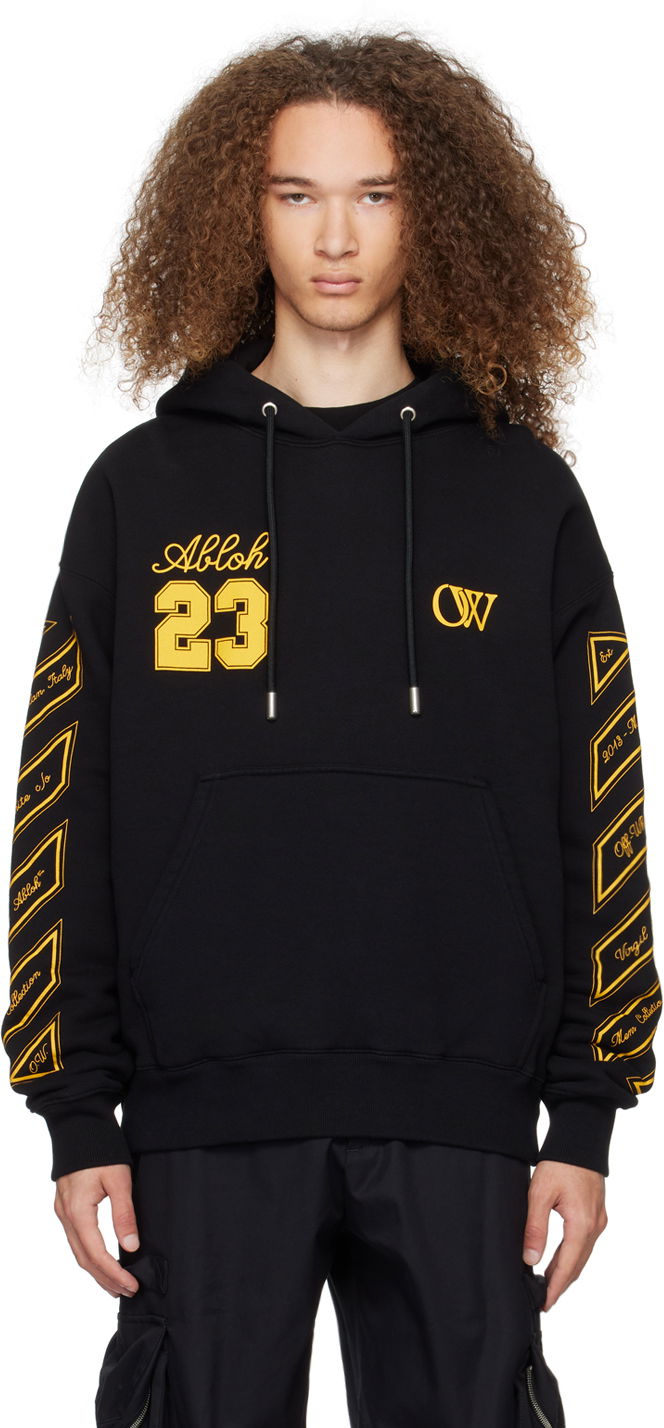 Sweatshirt Off-White Black 'OW 23' Skate Hoodie Svart | OMBB085S24FLE0121022