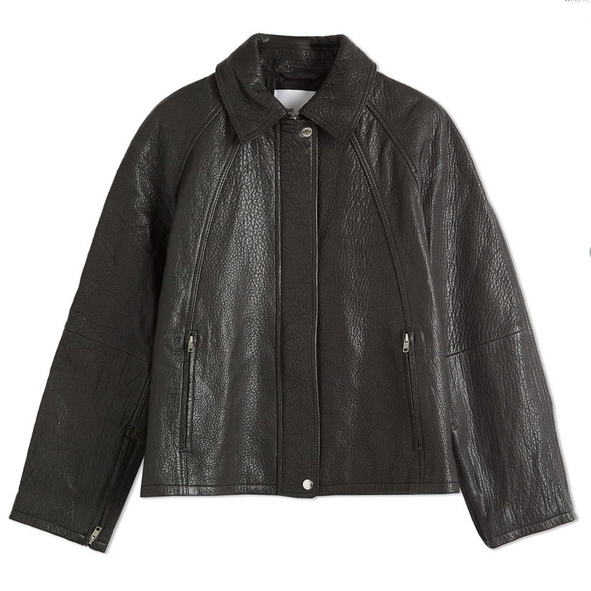 Jacka Samsoe Samsoe Samsøe Samsøe Sanok Leather Jacket Svart | F24400104