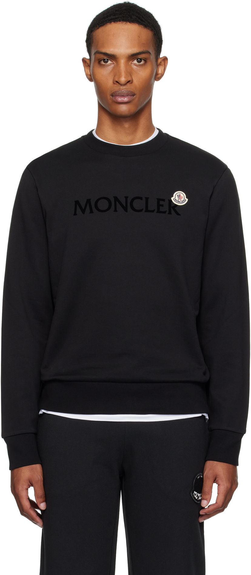 Sweatshirt Moncler Logo Cotton Sweatshirt Svart | K20918G00040809KR