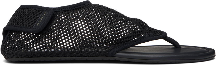 Skovård Alaïa ALAÏA Thong Fishnet Sandals Svart | AA3S126TK050