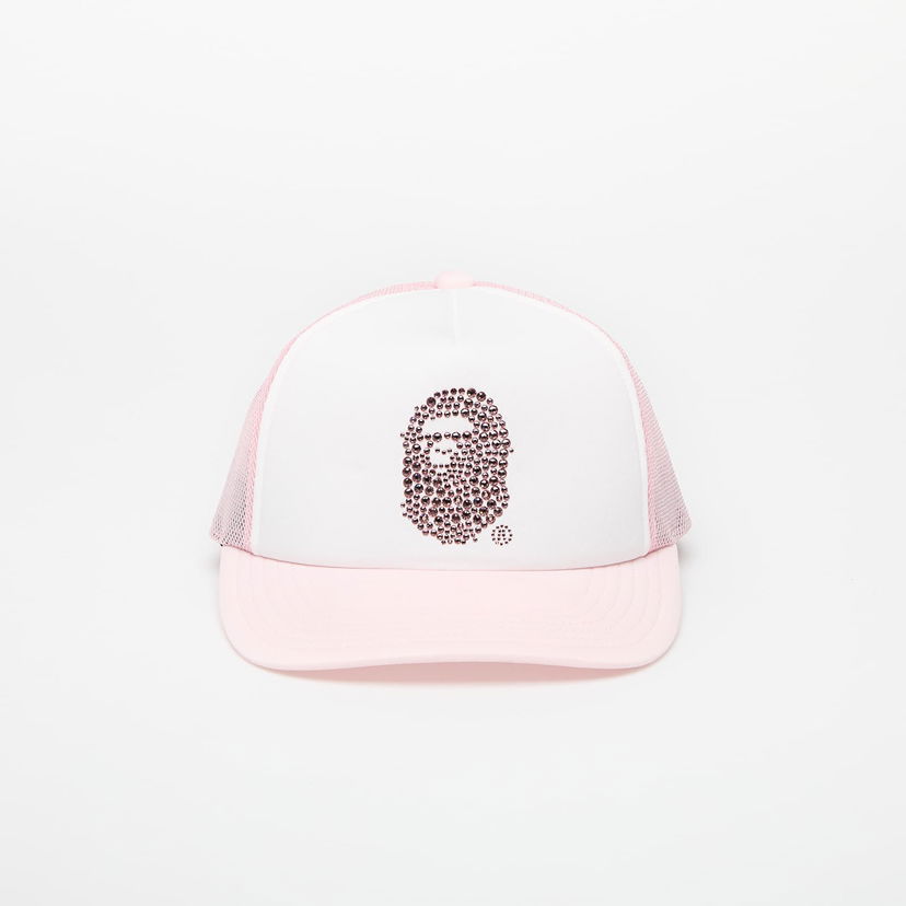 Keps BAPE A BATHING APE Crystal Stone Ape Head Mesh Cap Rosa | 001CPK802002LPNK