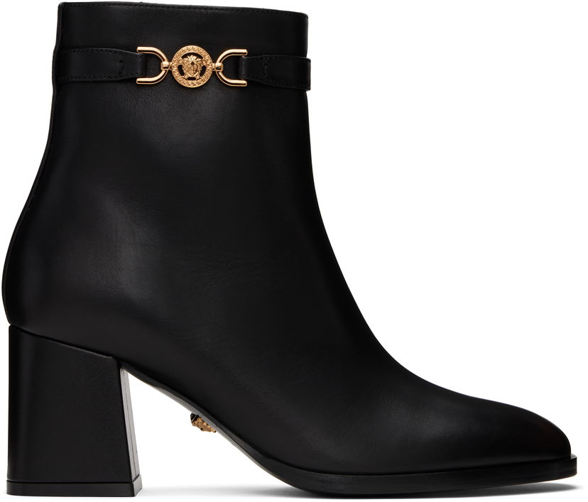 Sneakers och skor Versace Leather Ankle Boots With Medusa Accent Svart | 1015914_DVT2P