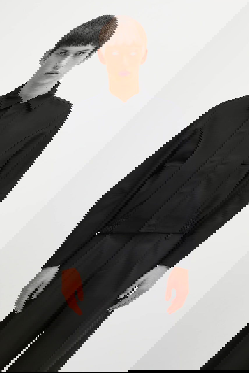 Jacka ADER ERROR Collared Cropped Jacket with Wool Blend and Elasticated Hem Svart | BO01FWJK0106BK, 0