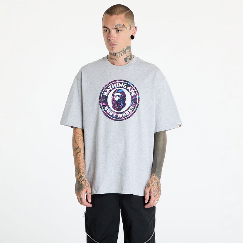 T-shirt BAPE A BATHING APE Marbling Camo Busy Works Relaxed Fit Tee Gray Grå | 001TEK801324M GRA