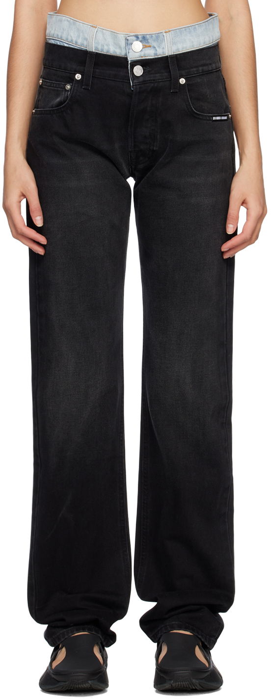 Jeans VETEMENTS VTMNTS Double Waist Jeans Svart | VL16PA400B