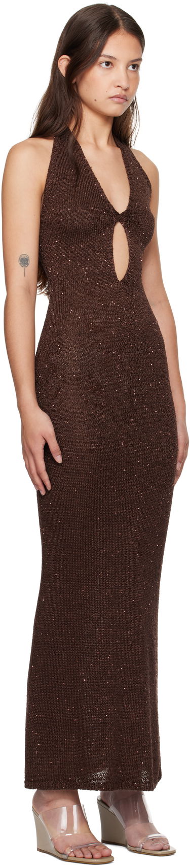 Klä BEC + BRIDGE BEC + BRIDGE Delfina Halter Midi Dress Brun | H24-12436, 1