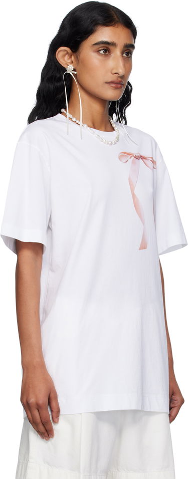T-shirt Simone Rocha Simone Rocha Ribbon Bow Tail T-shirt Vit | 5195P55-W 0569, 4