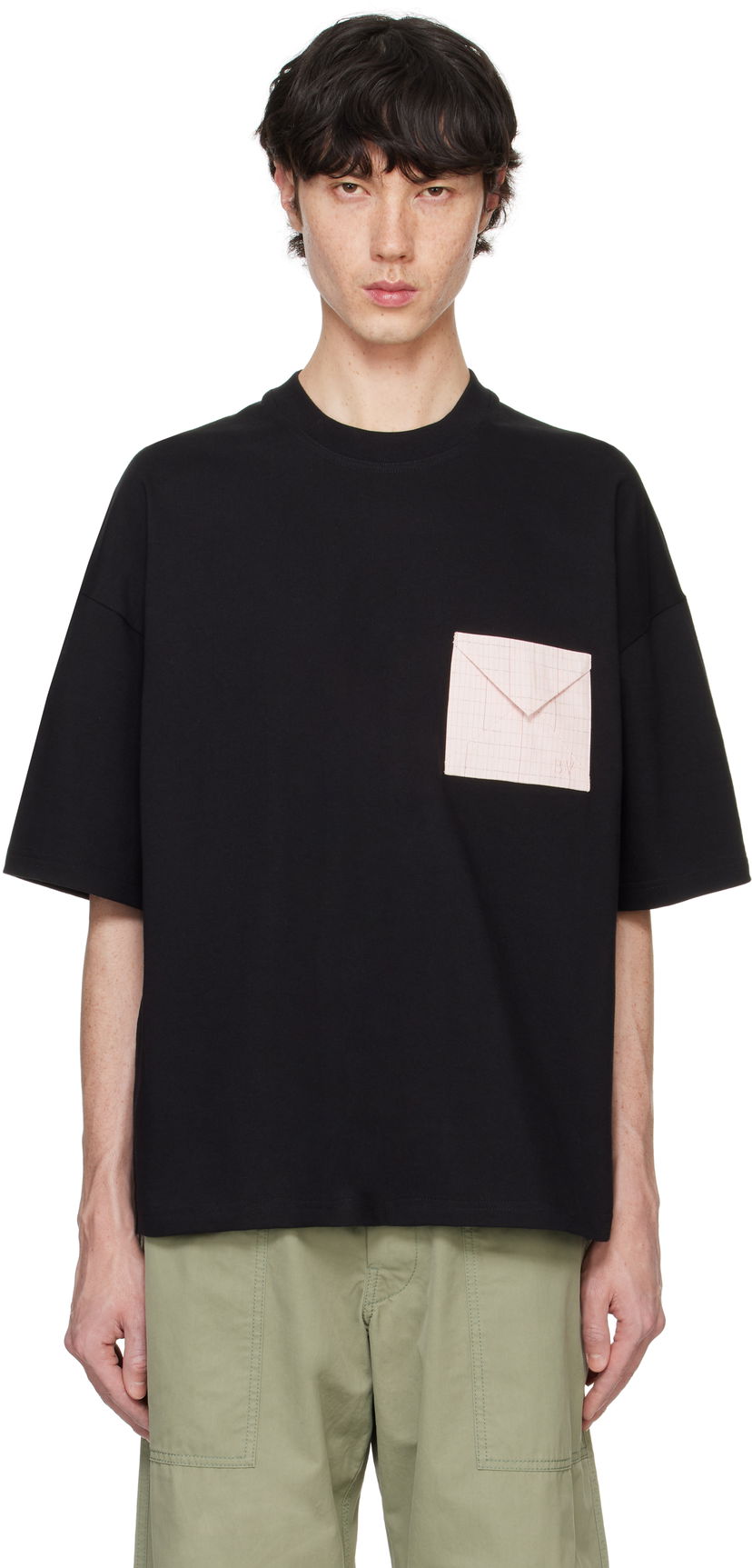T-shirt Bottega Veneta Pima Cotton Jersey Oversized T-shirt Svart | 804276 V4N50 1000