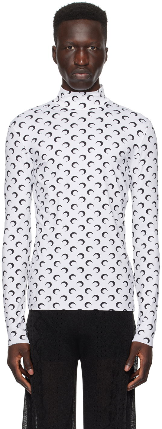 Sweater Marine Serre All Over Moon Turtleneck Vit | MTS002 CJER0001
