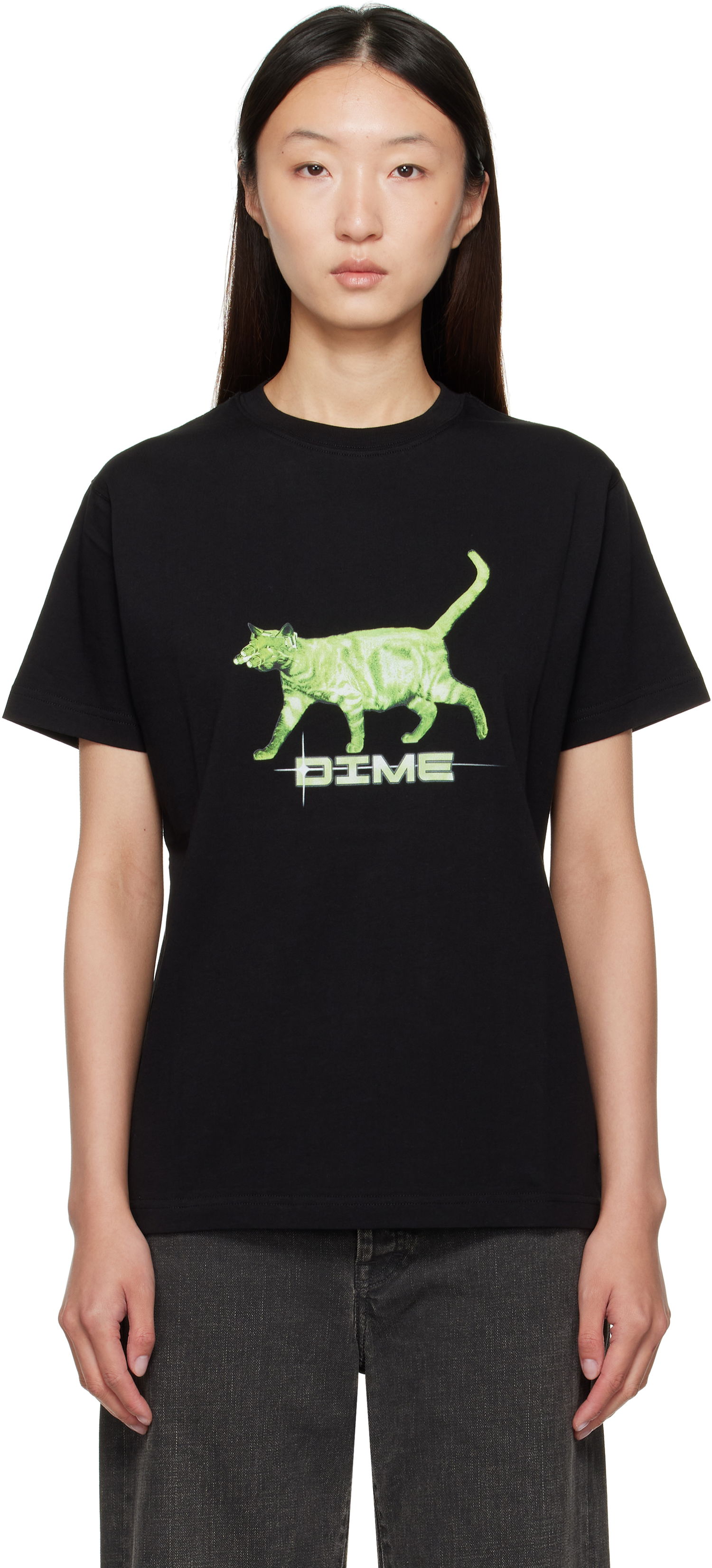 T-shirt Dime Dime Splinter Graphic T-Shirt Svart | DIMESU2552BLK, 0