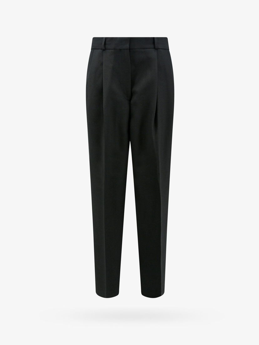 Byxor TOTEME Pleated Straight-Leg Trousers Svart | 234WRTWBM109FB0026001