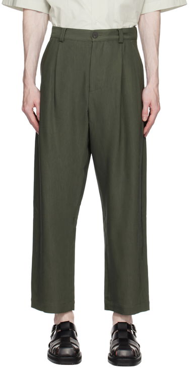 Byxor Studio Nicholson Studio Nicholson Tuck Trousers Grön | TUCK SNM-787, 0