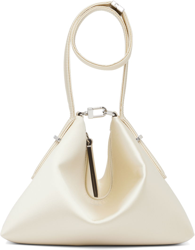 Handväska TOTEME TOTEME Bevel Satin Wristlet Clutch Vit | 253-WAL0090-FB0227