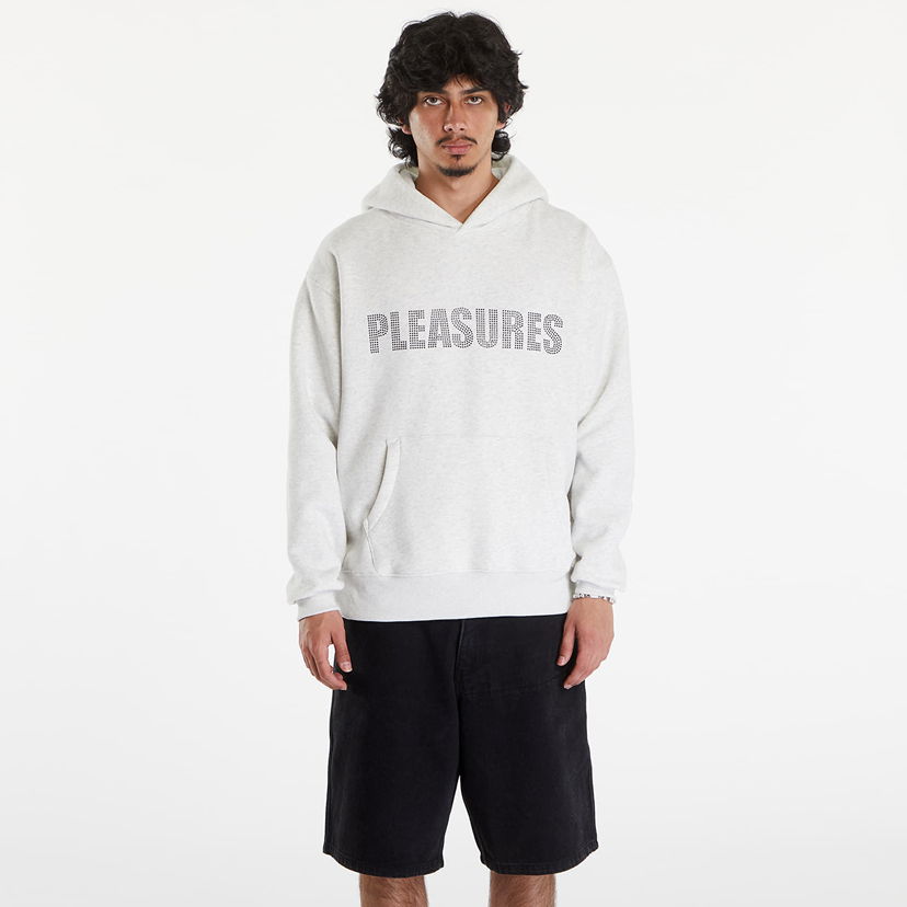 Sweatshirt Pleasures Rhinestone Impact Hoodie Light Heather Grey Vit | P24SU003 GREY