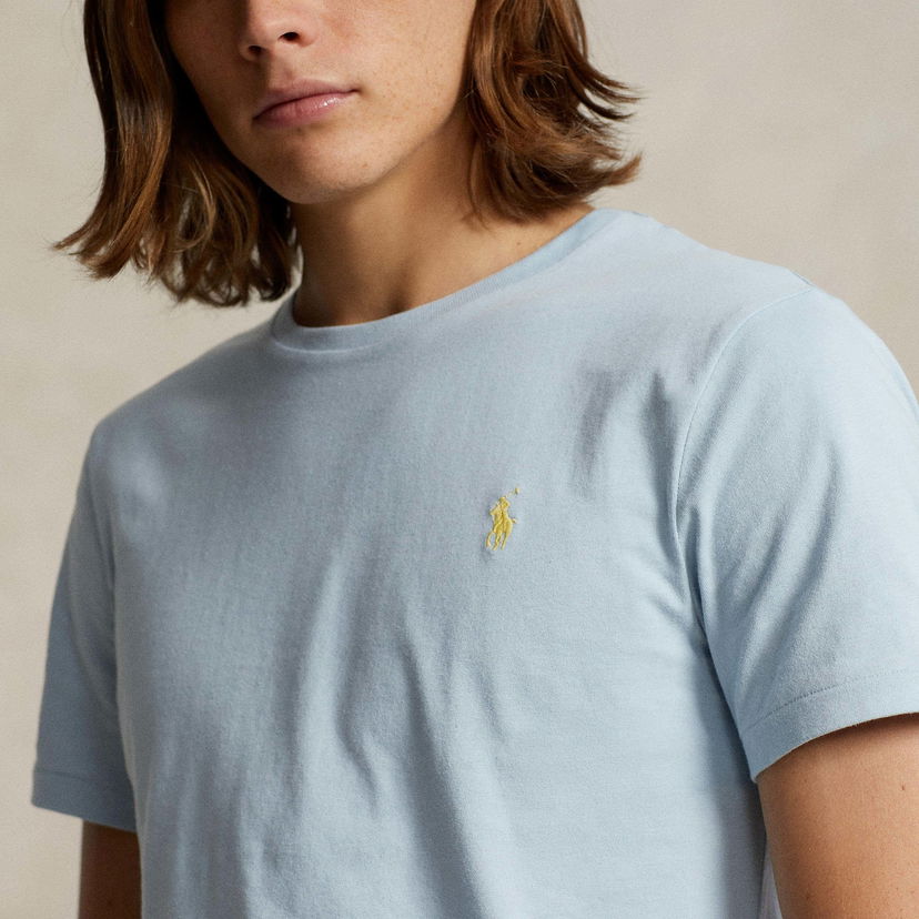 T-shirt Polo by Ralph Lauren Polo Ralph Lauren Custom-Slim-Fit Rundhals-T-Shirt Blå | 710671438362