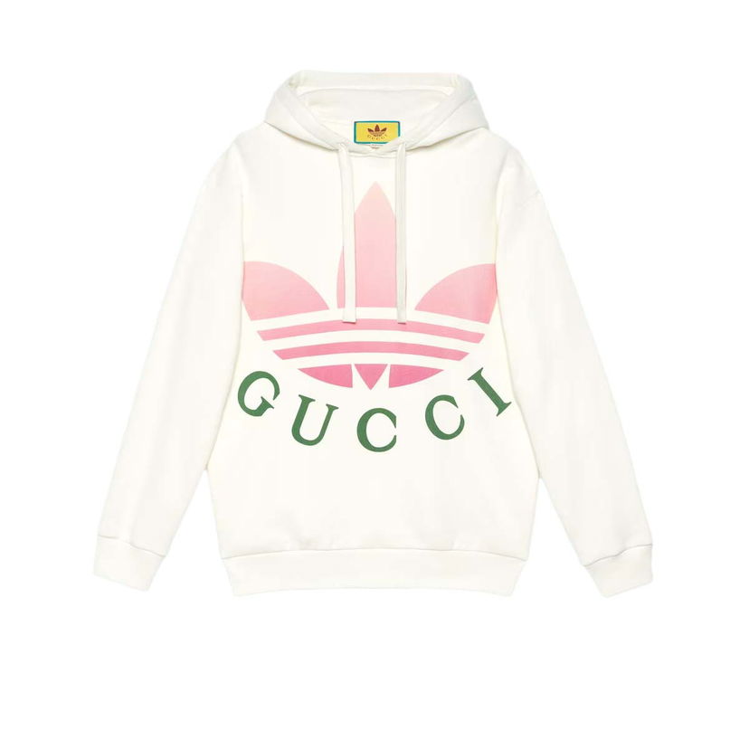 Sweatshirt Gucci adidas xJersey Hooded Sweatshirt White Vit | 717427 XJE2C 9258