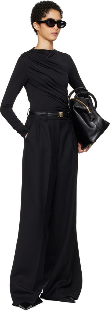 T-shirt Anine Bing Anine Bing Bray Draped Jersey Top Svart | A-08-10037-BLK29, 4
